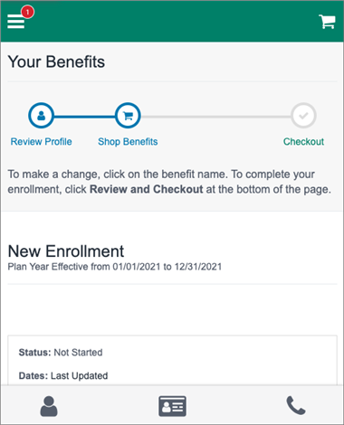 Your Benefits page