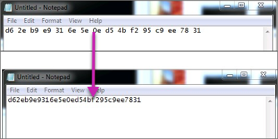 Remove spaces of the CheckSum using Notepad (if any).