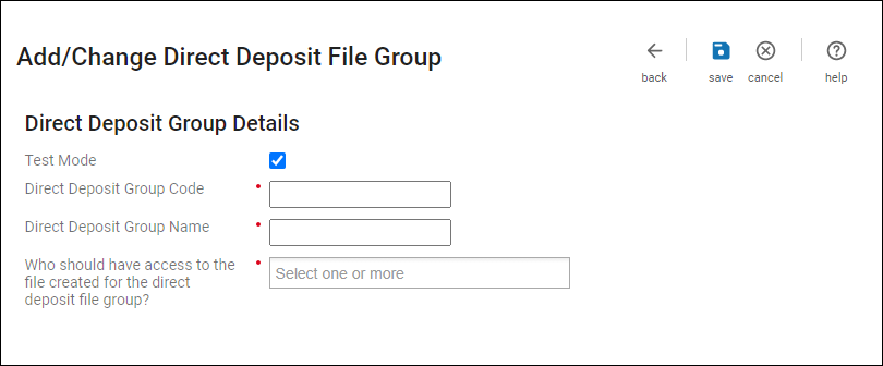 Change Direct Deposit File Group