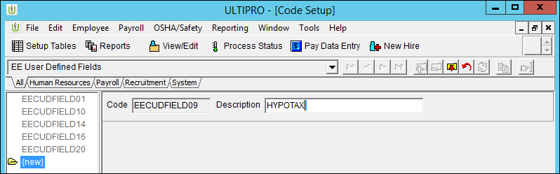 User Defined Field for Hypothetical Tax