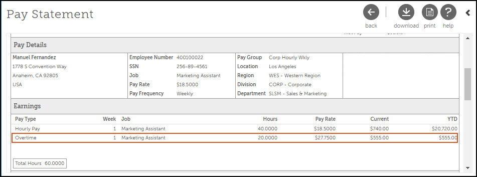 Pay Statement with Overtime Hours and No Associated Shift