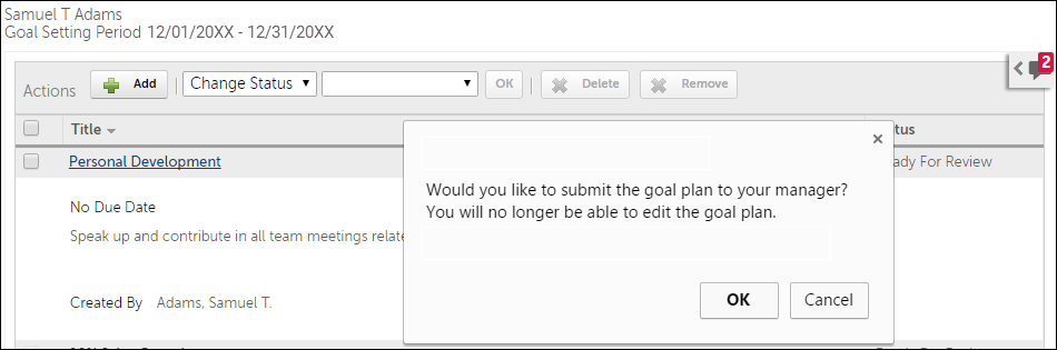 Submit Goal Plan to Manager
