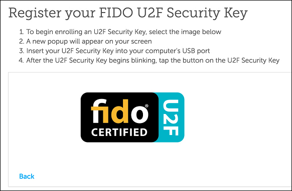 MFA Register a U2F Device