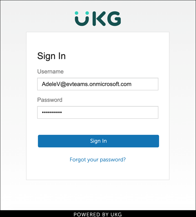 A login screen for UKG Pro.