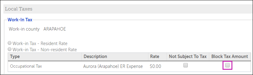 Block Tax Amount