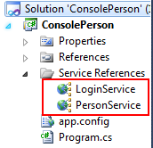 Created service reference