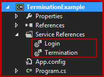 Created service reference