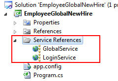 Created service reference