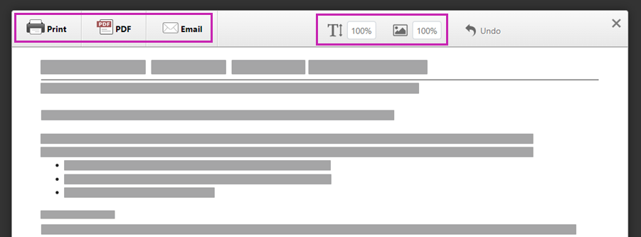 Option dans la fenêtre d’impression