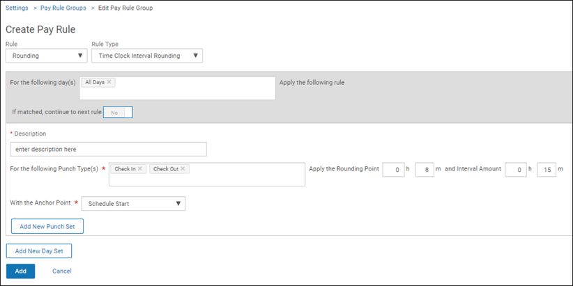 Time Clock Interval Rounding