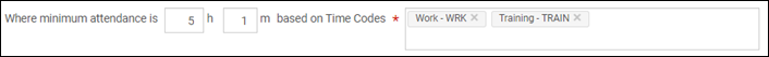 Example showing minimum attendance threshold configuration