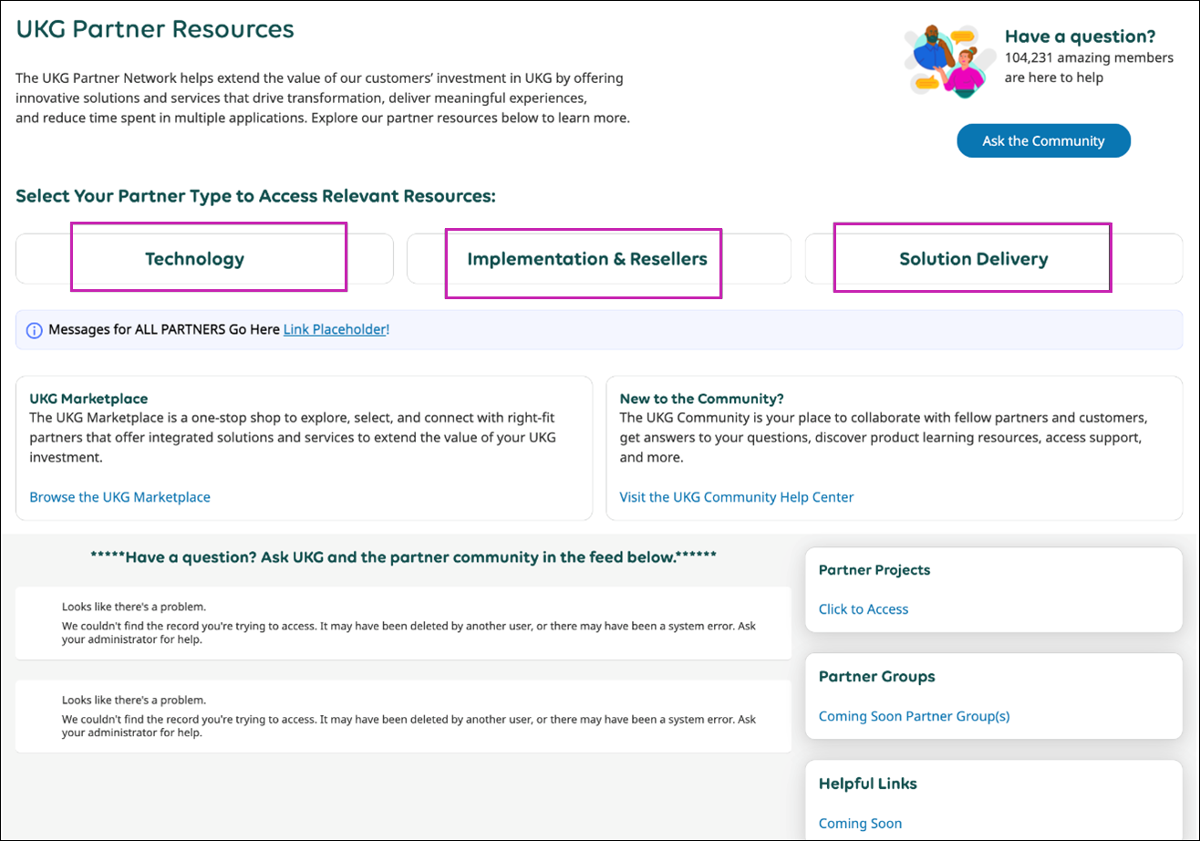 The UKG Partner Resources page.