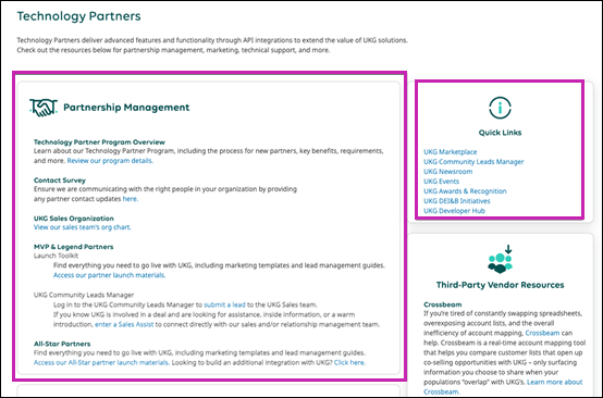 The Technology Partners page.