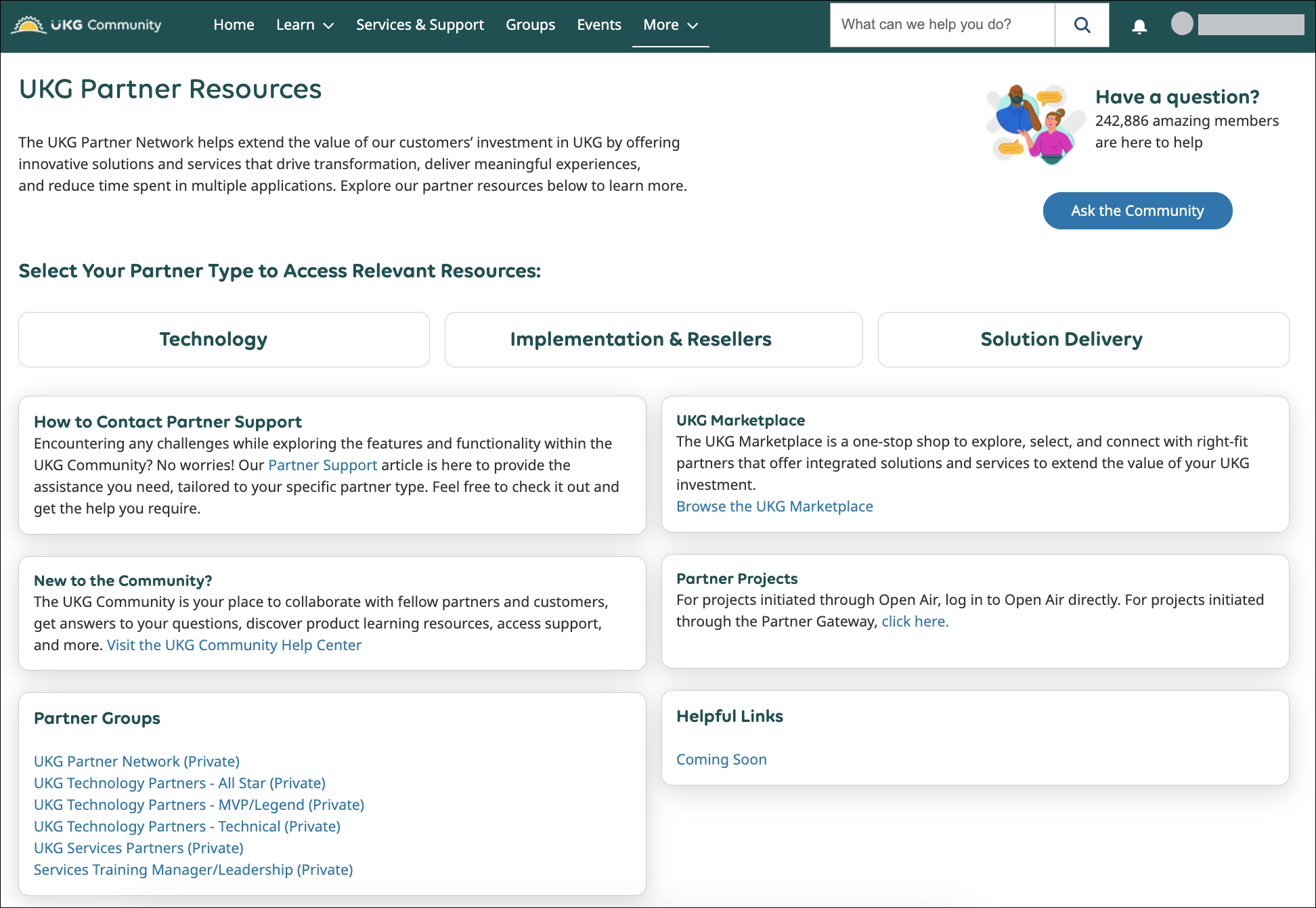 The UKG Partner Resources page.