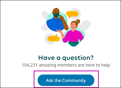 The Community home page with Ask the Community highlighted.