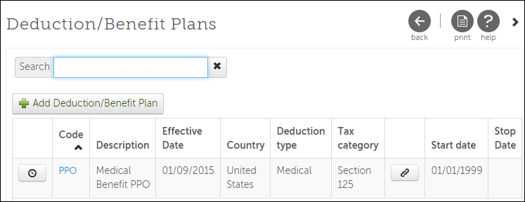 Add a Deduction/Benefit Plan to Effective Date