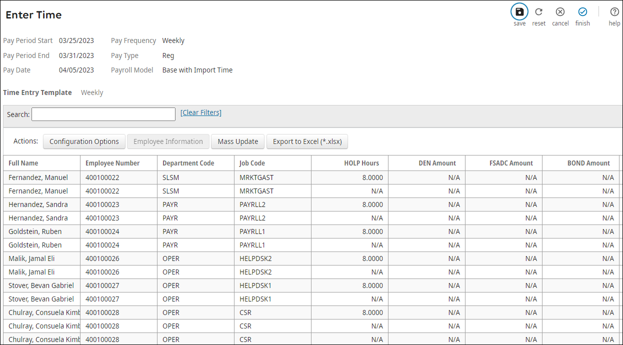 Process Payroll Enter Time - Corp Hourly Wkly.