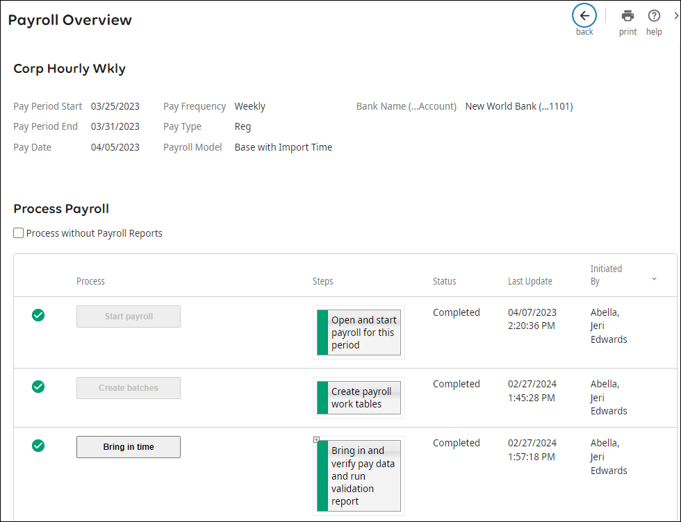 Payroll Overview page.