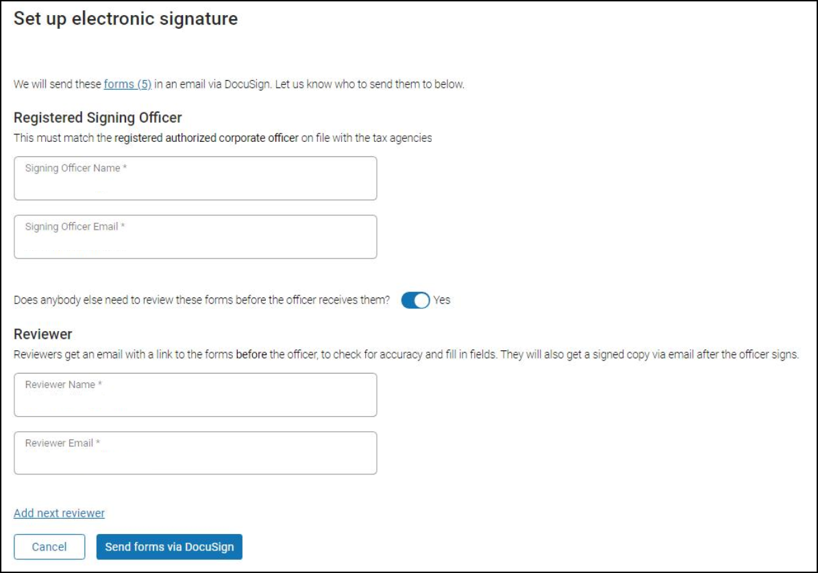 Set up Electronic Signature for Tax Authorization forms