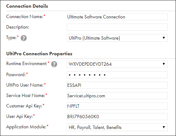 UKG iPro Connection with Configured Properties