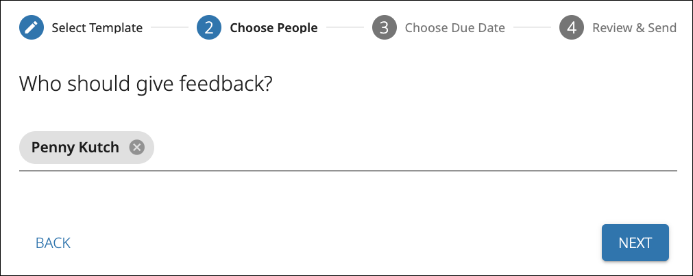 Choose People, when requesting feedback.