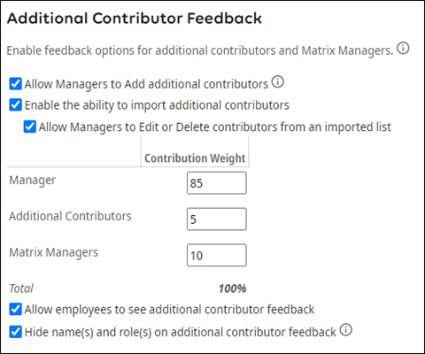 Additional Contributor Feedback Options