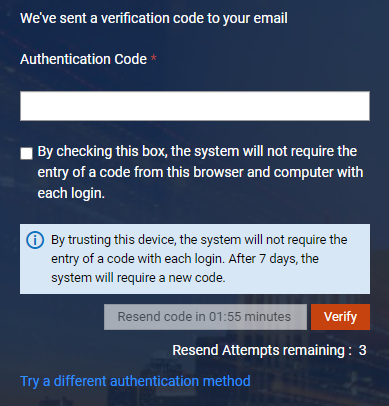 The registration page displays with the Verification Code field available.