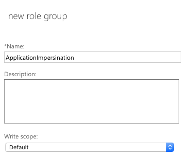 New Role Group page when creating a new admin role group in Office 365 Admin Center