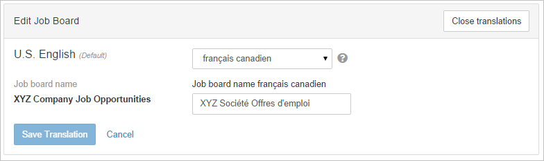 Job Board Translation