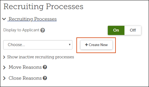 Create New Recruiting Process