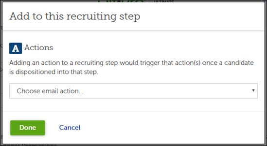 Add Action to a recruiting process step