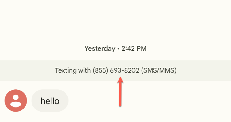 A text message with a phone number and "hello" as the only text makes it impossible to idetify the recruiter.