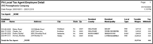 Pennsylvania Local Tax Setup and Tax Agent Guide for the Backoffice ...